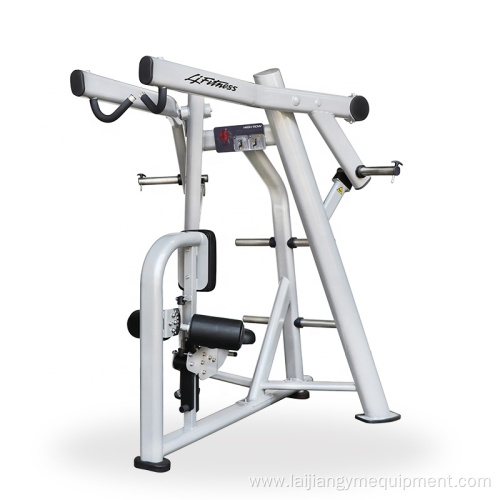 Commercial gym equipment plate loaded high row machine